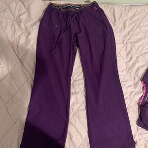 Heartsoul scrub top and bottom - eggplant color